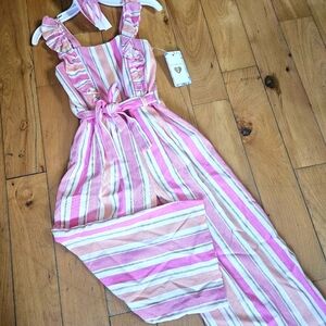 Striped Romper + Matching Hair Clip